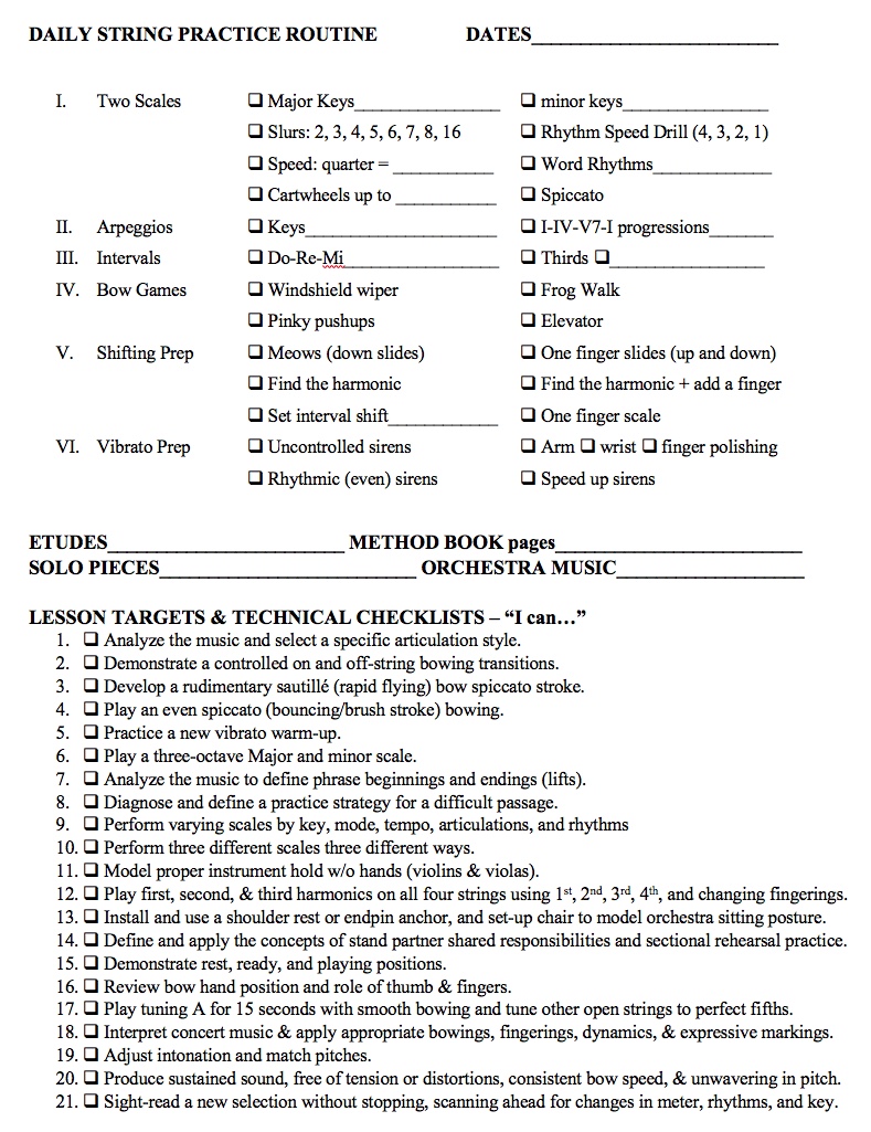 Daily String Practice Routine