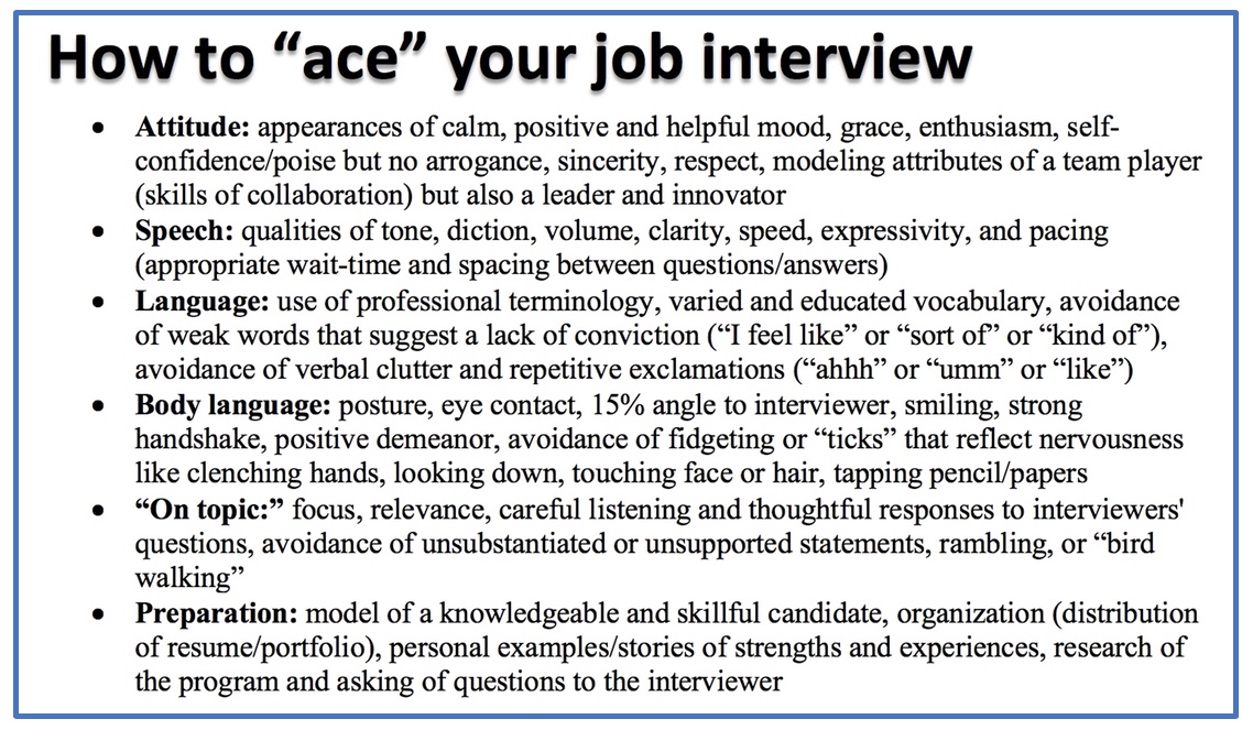 how to ace your job interview