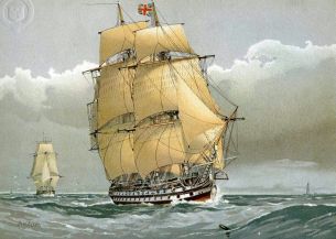 A_74_gun_Royal_Navy_ship_of_the_line,_c1794
